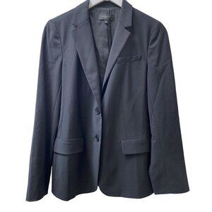 TALBOTS Womens Blazer Size 12 Petite Black All Season Wool Blend Jacket